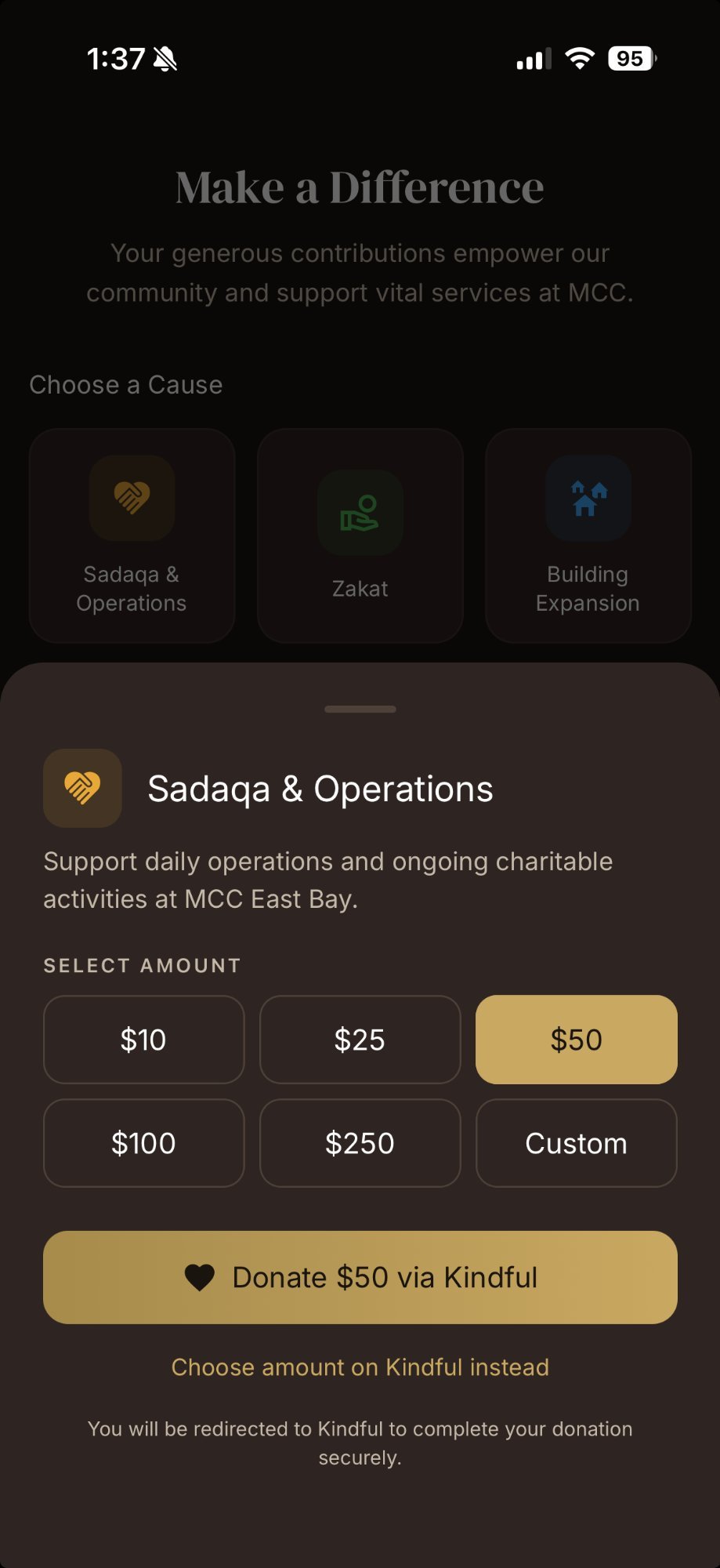 Donation Amount Selection
